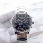 Swiss Clone Montblanc TimeWalker Stainless Steel Black Face & Rose Gold Markers Watch